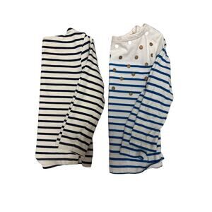 2 Pcs Girl’s Mini Boden Long Sleeve T-Shirt Size 3-4 Stripes